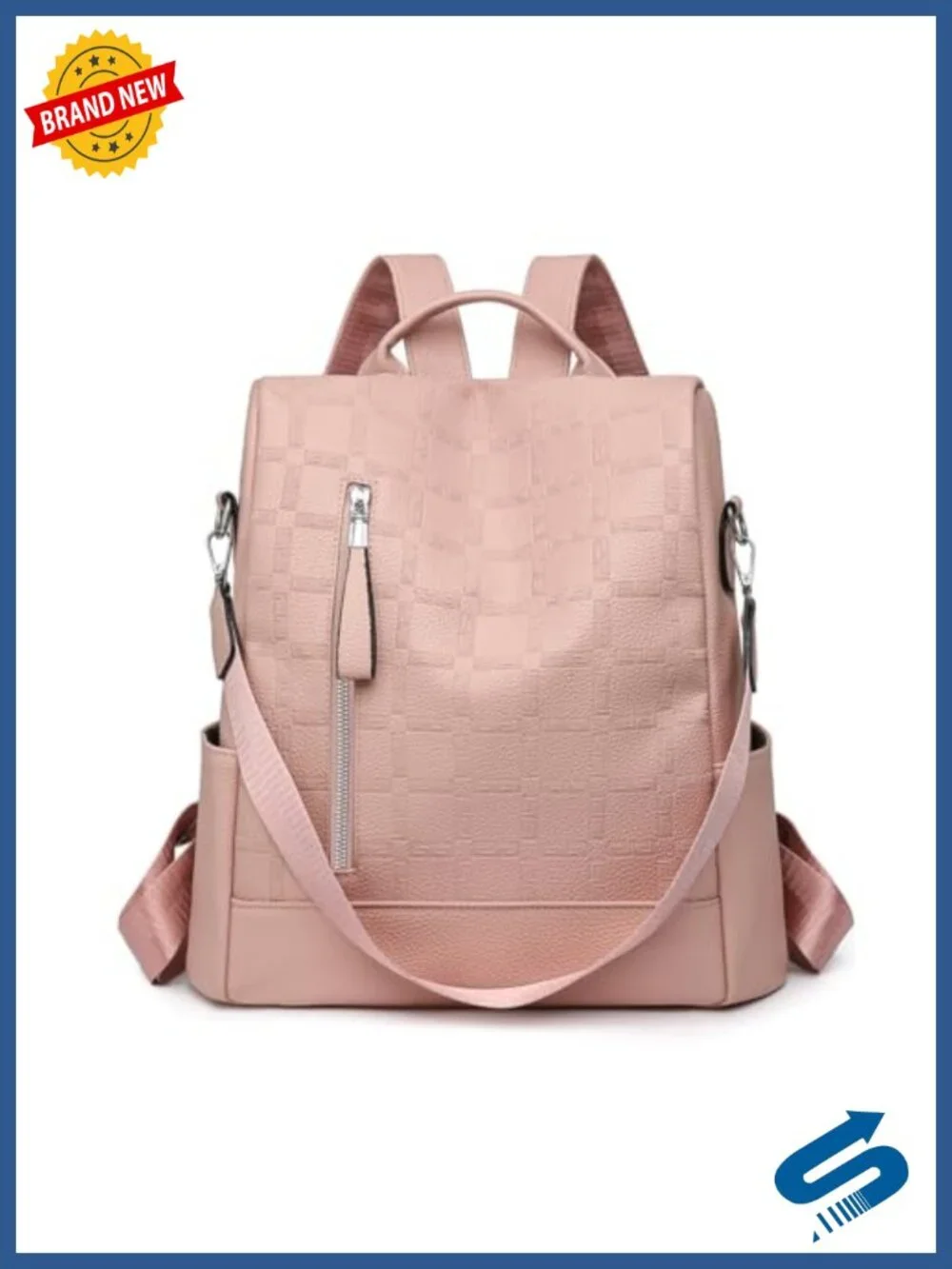 Faux Leather Backpack Purse for Women Lightweight Travel Daypack Handbag